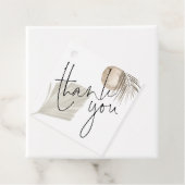 Étiquettes Cadeau Boho Pampas Noms de script Date Mariage Merci (En situation)