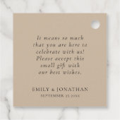 Étiquettes Cadeau Boho Pampas Noms de script Date Mariage Merci (Dos)