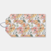 Étiquettes-cadeau Boho Pastel Peach Aquarelle Nom Floral De (Dos (Horizontal))