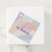 Étiquettes Cadeau Boho Pastel Rainbow (En situation)