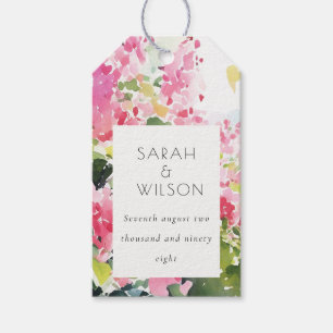 Étiquettes-cadeau Boho Pink Green Bougainvillea Mariage