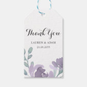 Étiquettes-cadeau Boho Purple Aquarelle Florale Mariage (Devant)