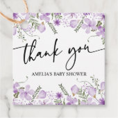 Étiquettes Cadeau Boho Purple Fleur sauvage Baby shower Favoriser Ta (Devant)