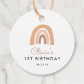 Étiquettes Cadeau Boho Rainbow 1er anniversaire Merci Favoriser (Dos)