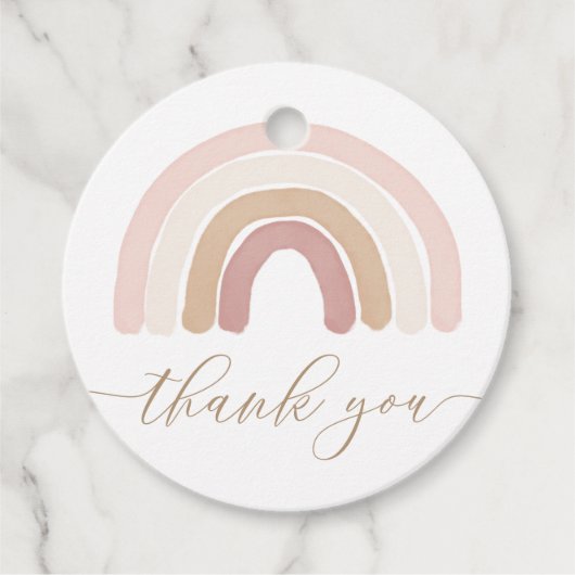 Étiquettes Cadeau Boho Rainbow fête d'anniversaire (Devant)