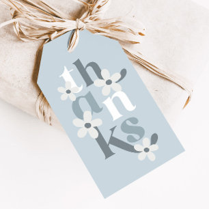 Étiquettes-cadeau Boho Retro Blue Daisy Anniversaire Favoriser