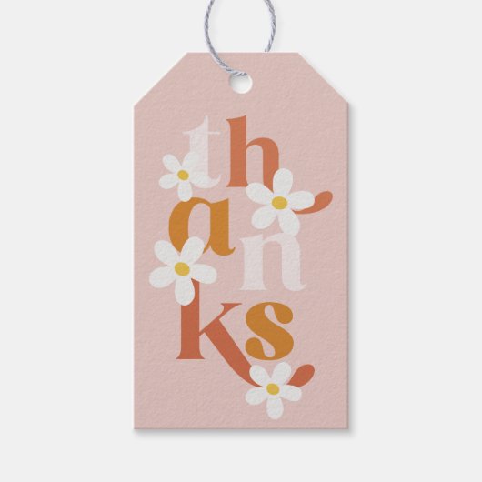 Étiquettes-cadeau Boho Retro Daisy Anniversaire Favoriser (Devant)