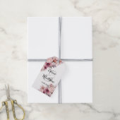 Étiquettes-cadeau Boho rose Dusty Floral Mariage de script moderne (Avec de la ficelle)