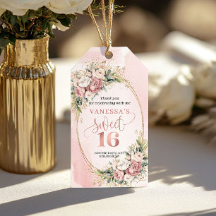 Étiquettes-cadeau Boho Rose Gold Floral Eucalyptus Sweet Seize 