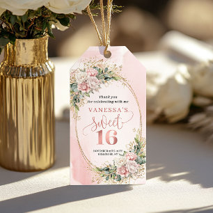 Étiquettes-cadeau Boho Rose Gold Floral Eucalyptus Sweet Seize  