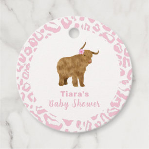 Étiquettes Cadeau Boho rose mignon Sainte vache Floral Girl Baby sho
