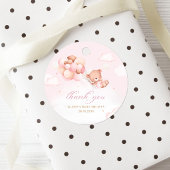 Étiquettes Cadeau Boho rose Teddy ours fille Merci Baby shower