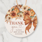 Étiquettes Cadeau Boho Rustic Fall Floral Baby shower (Devant)