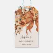 Étiquettes-cadeau Boho Rustic Fall Floral Baby Shower Party (Devant)