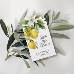 Étiquettes-cadeau Boho rustique Aquarelle Citrons Citrus Merci