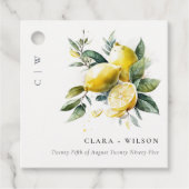 Étiquettes Cadeau Boho Rustique Aquarelle Jaune Citron Jaune Mariage (Devant)