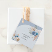 Étiquettes Cadeau Boho rustique élégant Dusty Blue Pampas Mariage (En situation)