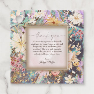 Étiquettes Cadeau Boho Rustique Mariage Floral