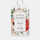 Étiquettes-cadeau Boho rustique Mariage floral (Devant)