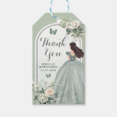 Étiquettes-cadeau Boho Sage Green Rose fille 15 Años Merci (Devant)