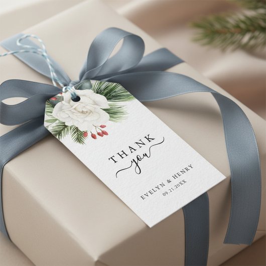 Étiquettes-cadeau Boho Script typographie Mariage À feuillage persis