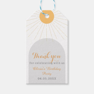 Étiquettes-cadeau Boho Sunshine Merci fête d'anniversaire