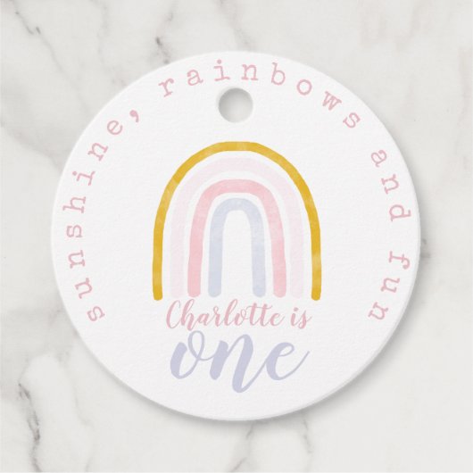 Étiquettes Cadeau Boho Sunshine, Rainbows et Fun Birthday (Devant)