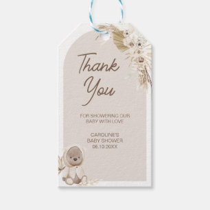 Étiquettes-cadeau Boho Teddy Bear Baby shower Favoriser Tags