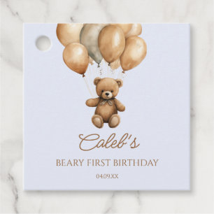 Étiquettes Cadeau Boho Teddy Bear Beary Première fête d'anniversaire