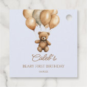 Étiquettes Cadeau Boho Teddy Bear Beary Première fête d'anniversaire (Dos)