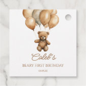 Étiquettes Cadeau Boho Teddy Bear Beary Première fête d'anniversaire (Dos)