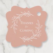 Étiquettes Cadeau Boho teintée feuille rose vermeil mariage chinois  (Dos)