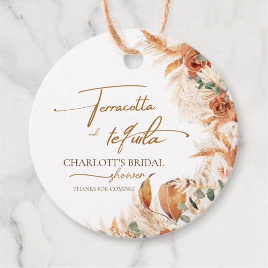 Étiquettes Cadeau Boho Terracotta and Tequila Bridal Shower (Devant)