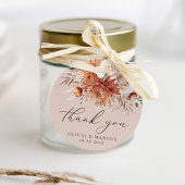 Étiquettes Cadeau Boho Terracotta Dahlia Rose Merci Mariage