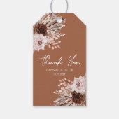 Étiquettes-cadeau Boho Terracotta Fall Floral Mariage Merci (Devant)