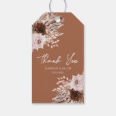 Étiquettes-cadeau Boho Terracotta Fall Floral Mariage Merci (Dos)