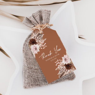 Étiquettes-cadeau Boho Terracotta Fall Floral Mariage Merci