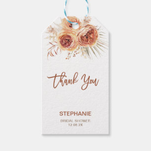 Étiquettes-cadeau Boho Terracotta Fête des mariées Florale Merci