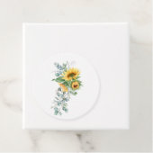 Étiquettes Cadeau Boho tournesol eucalyptus (En situation)