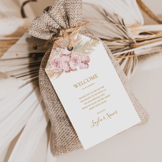 Étiquettes-cadeau Boho Tropical Botanical | Bienvenue Mariage