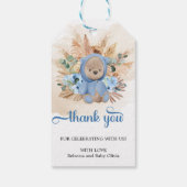Étiquettes-cadeau Boho Tropical teddy bear pampas herbe merci (Dos)