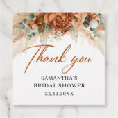 Étiquettes Cadeau Boho tropicale pampas herbe cuivre nuptiale douche (Dos)