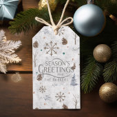 Étiquettes-cadeau Boho Twigs & Pinecone Christmas ID986