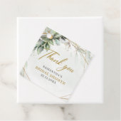 Étiquettes Cadeau Boho verdure eucalyptus cadre doré (En situation)