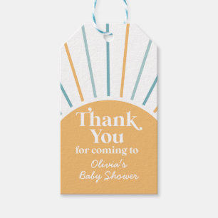 Étiquettes-cadeau Boho Voici le baby shower soleil Son