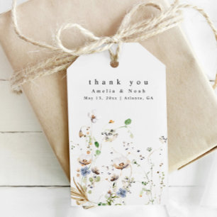 Étiquettes-cadeau Boho Watercolor Fleur sauvage Wedding Favor Tags
