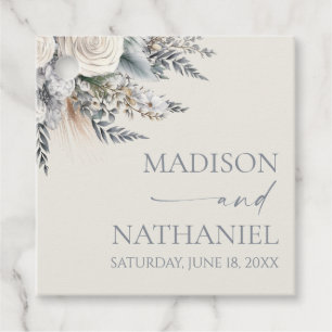 Étiquettes Cadeau Boho White Rose Floral Mariage Jardin