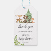 Étiquettes-cadeau Boho Woodland Animaux Baby shower rustique (Dos)