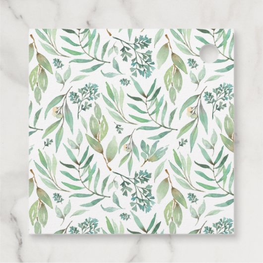 Étiquettes Cadeau Bois Animaux Végétation Baby shower Merci (Dos)