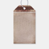 Étiquettes-cadeau Bois Burlap Fleurs roses Mariage campagnard rustiq (Dos)